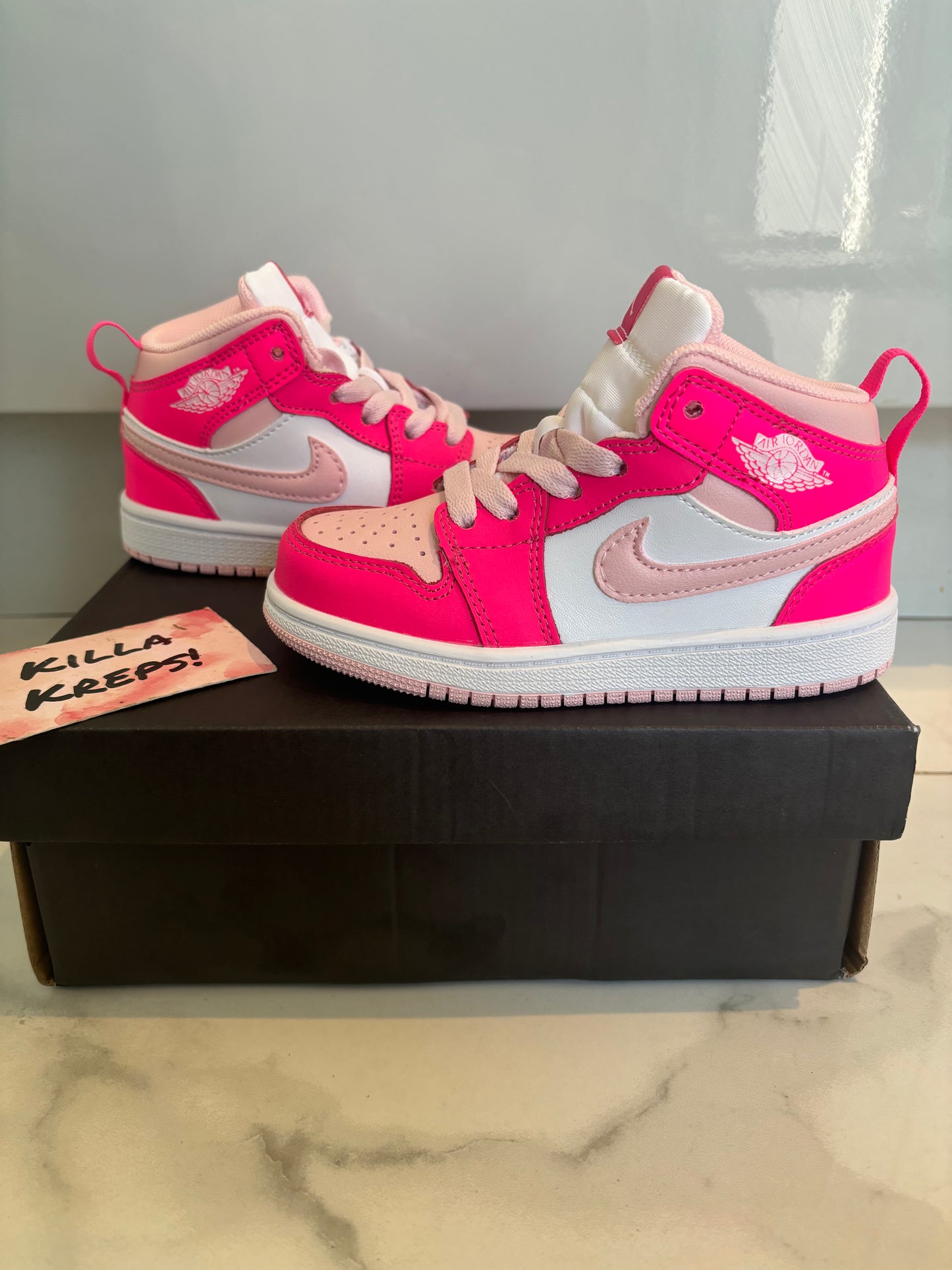 Kids Hot Pink J1 High Tops