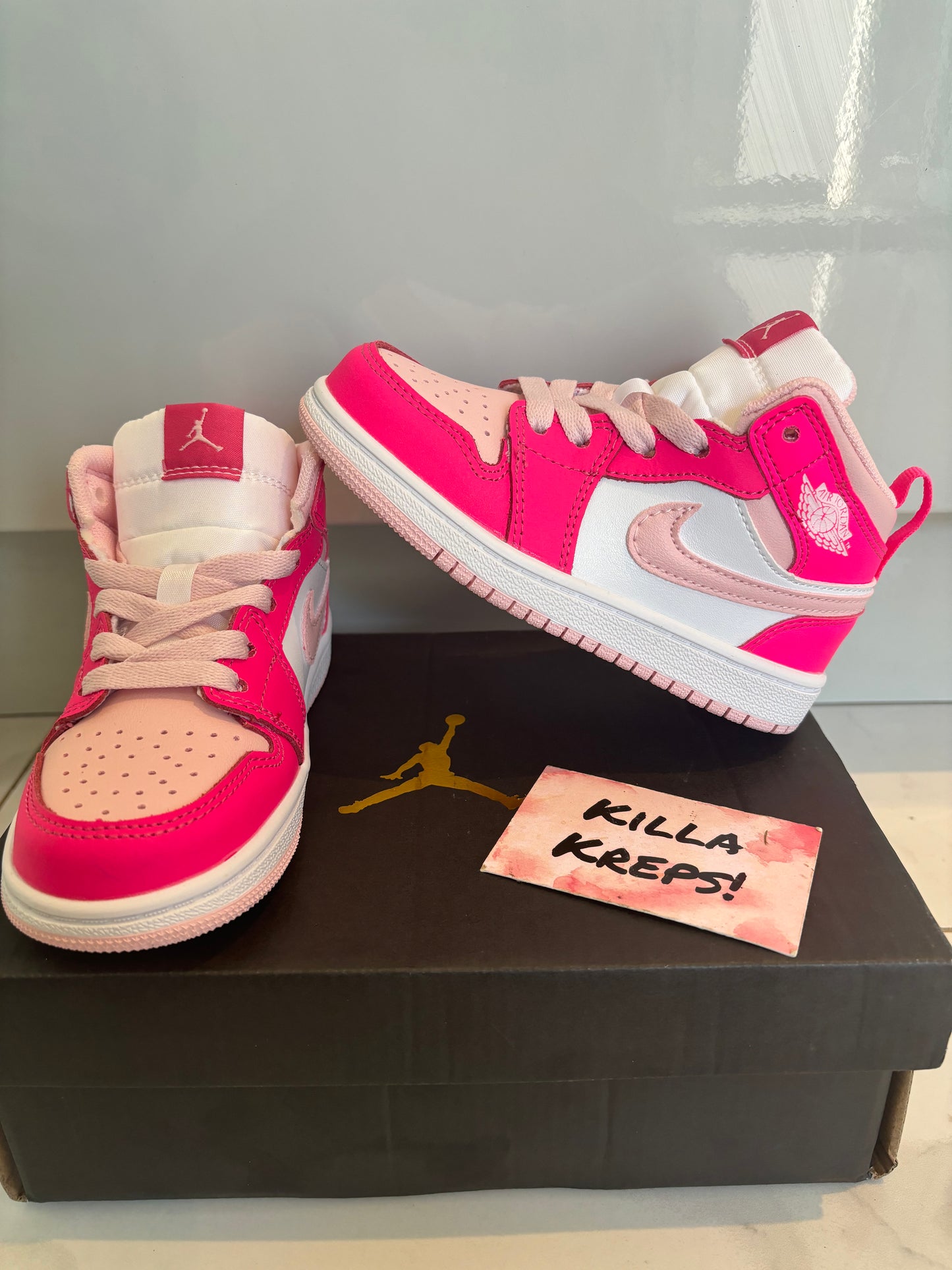 Kids Hot Pink J1 High Tops