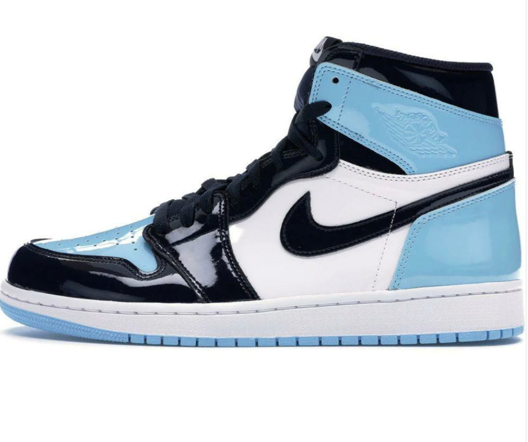 blue patent leather jordans