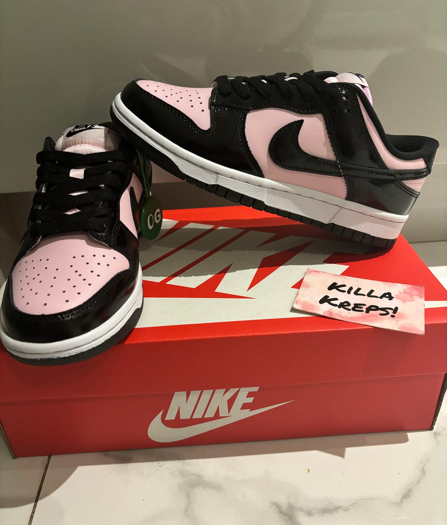 Pink Foam / Black Low Dunks