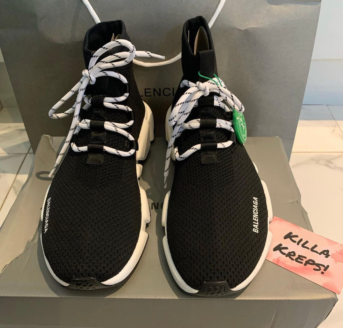 BB Black / White Speed Runners with laces