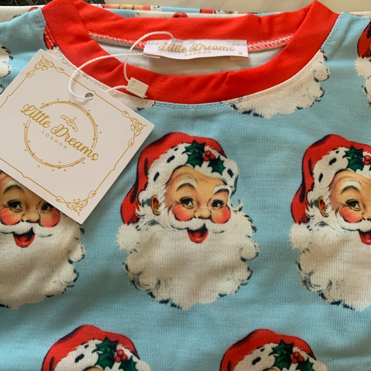 Kids Blue Santa Christmas Pyjamas