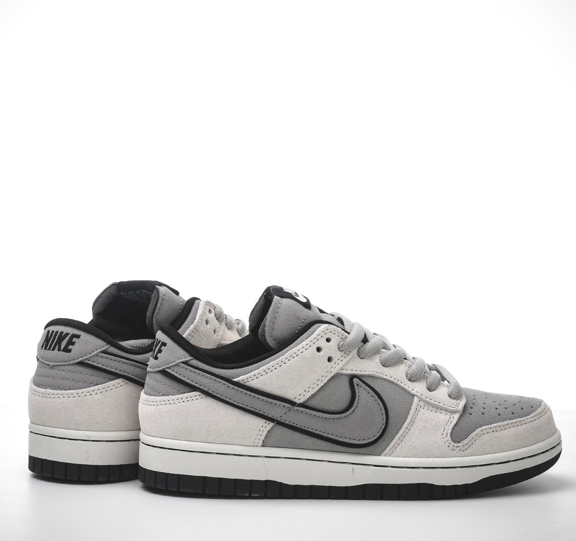 Beige And Grey Suede Low Dunks