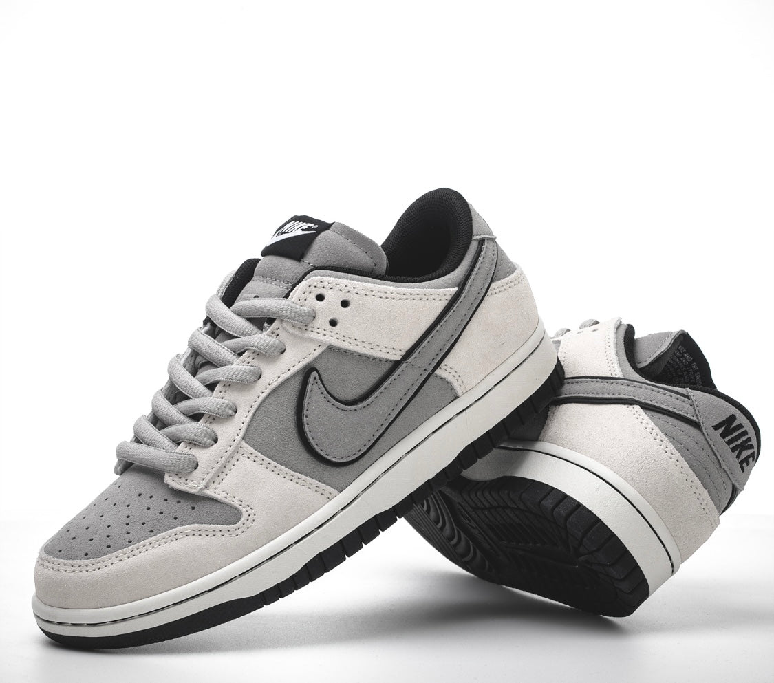 Beige And Grey Suede Low Dunks