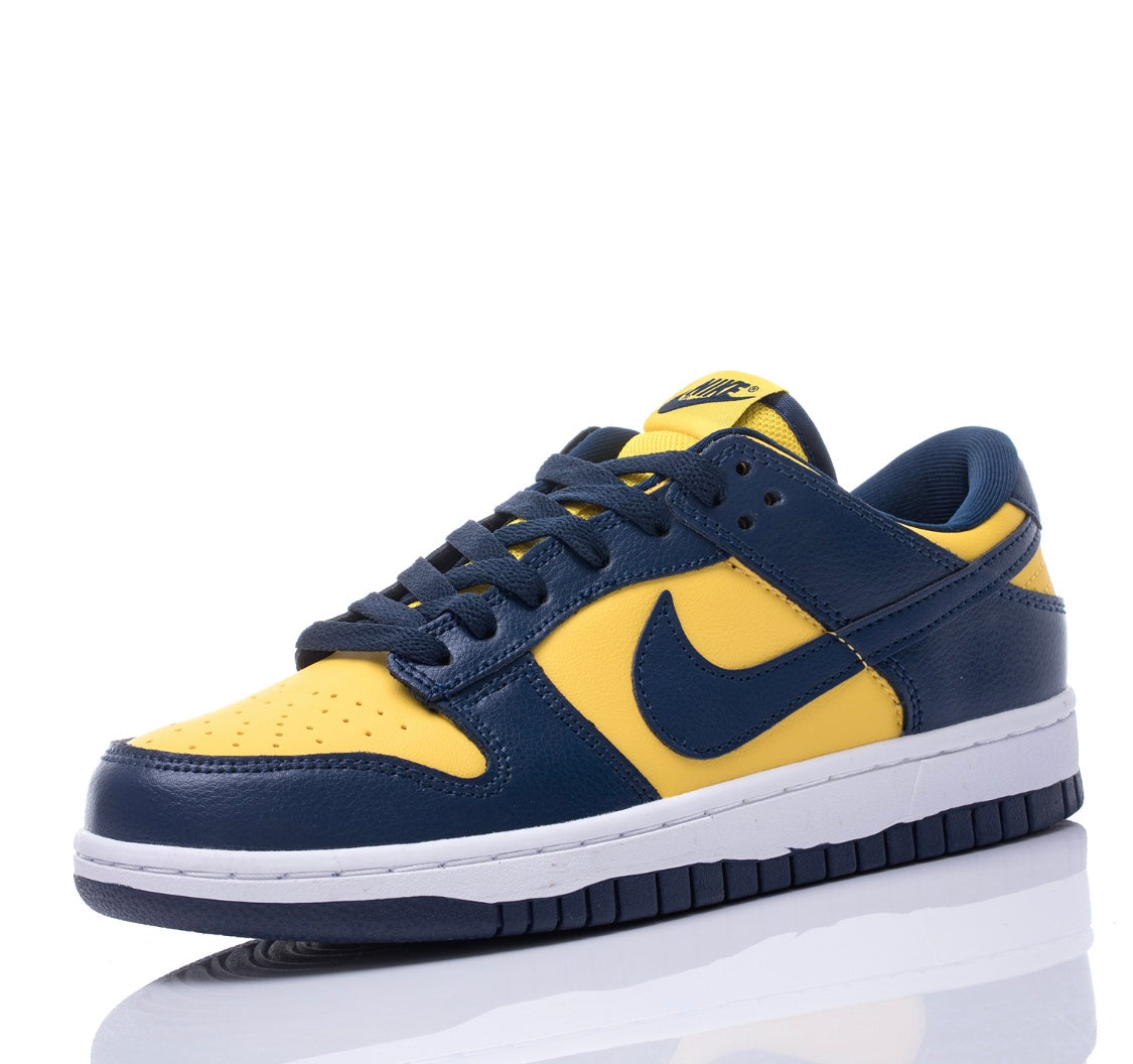 Navy Blue And Yellow Low Dunks