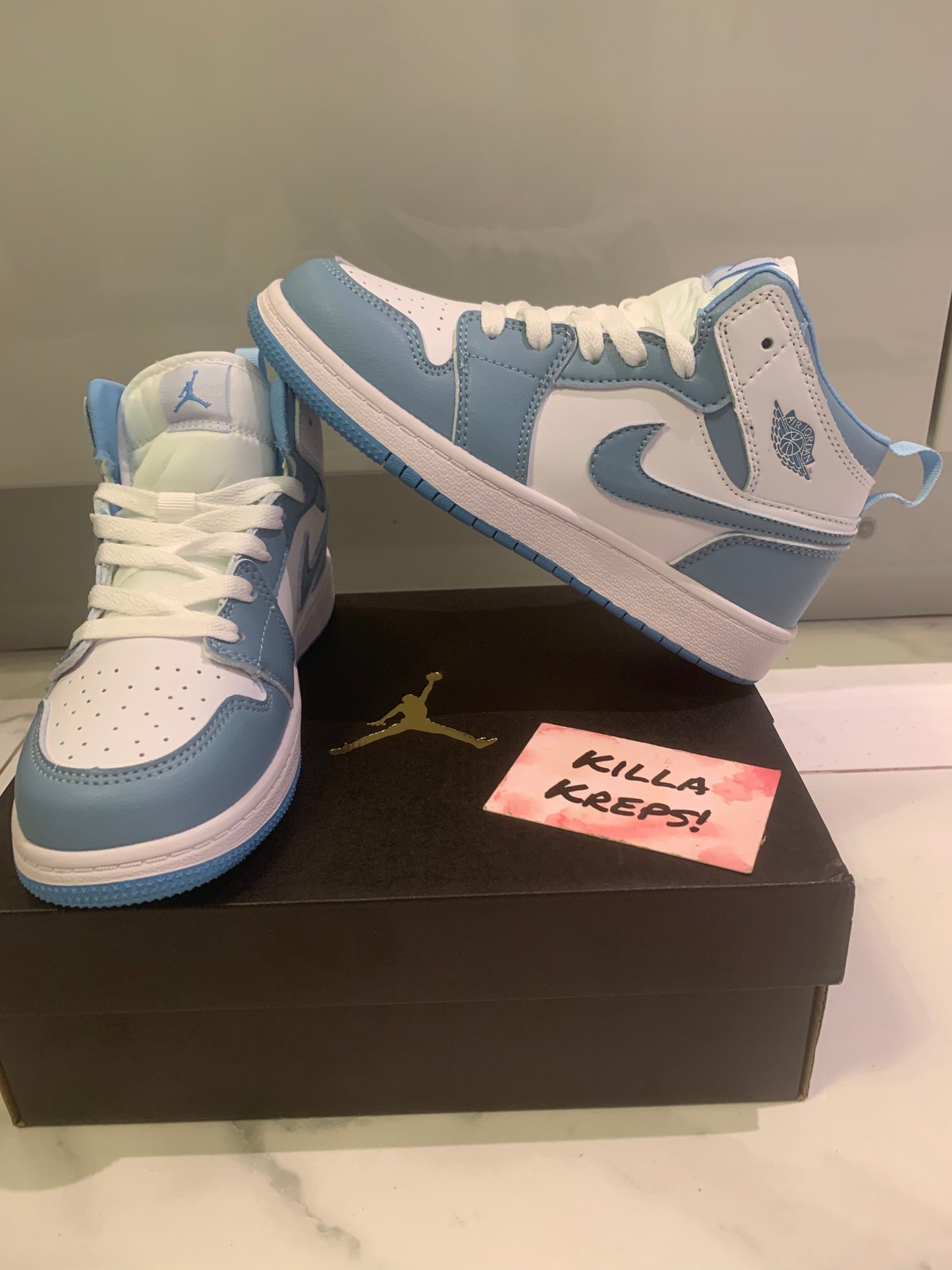 Light blue outlet high top sneakers